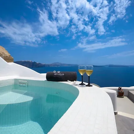 Amaya Castro Caldera View-outdoor Hot Tub Oia Santorini Villa